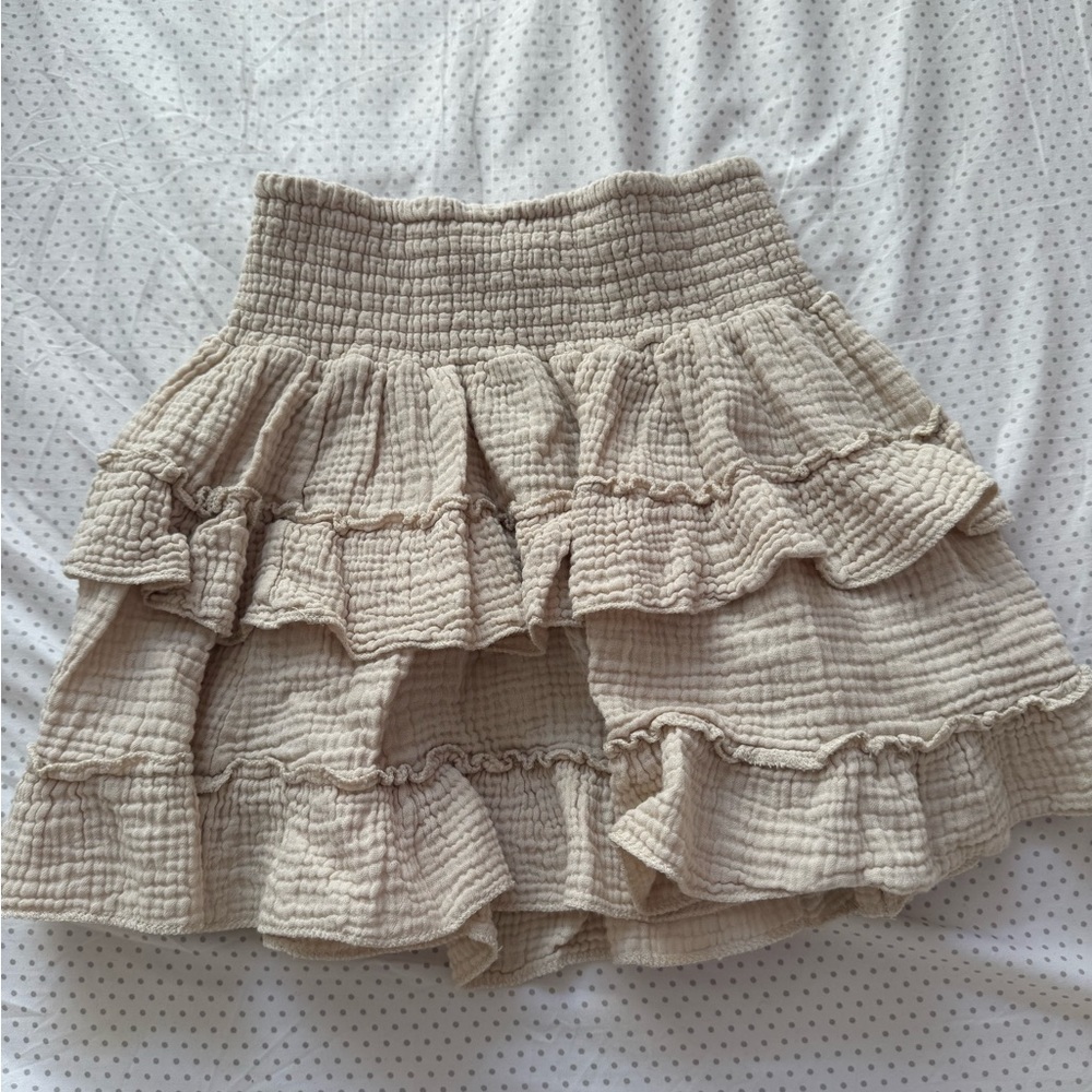 Cream Ruffled Women's Skirt